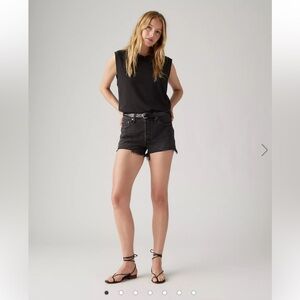 Levi's 501® Women’s Original Fit High Rise Shorts Black Denim Size 28 NWT